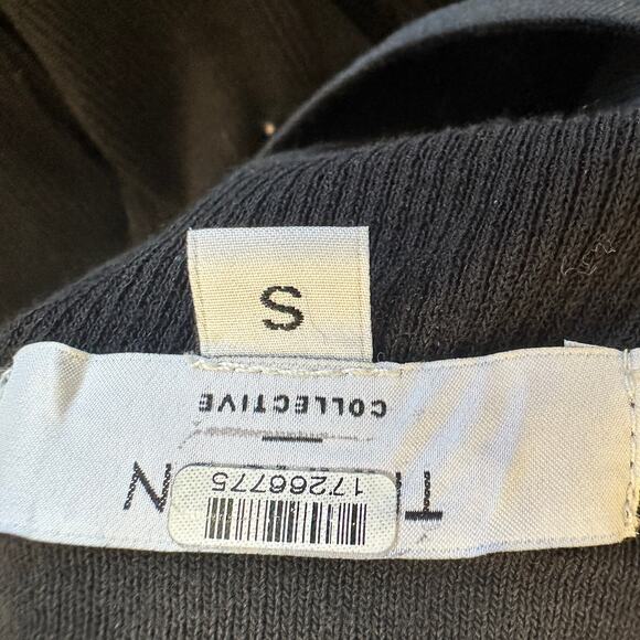 Thakoon Black Ribbed Knit Drop Waist Midi Dress SMALL Modest Designer Work $348 - Picture 9 of 10